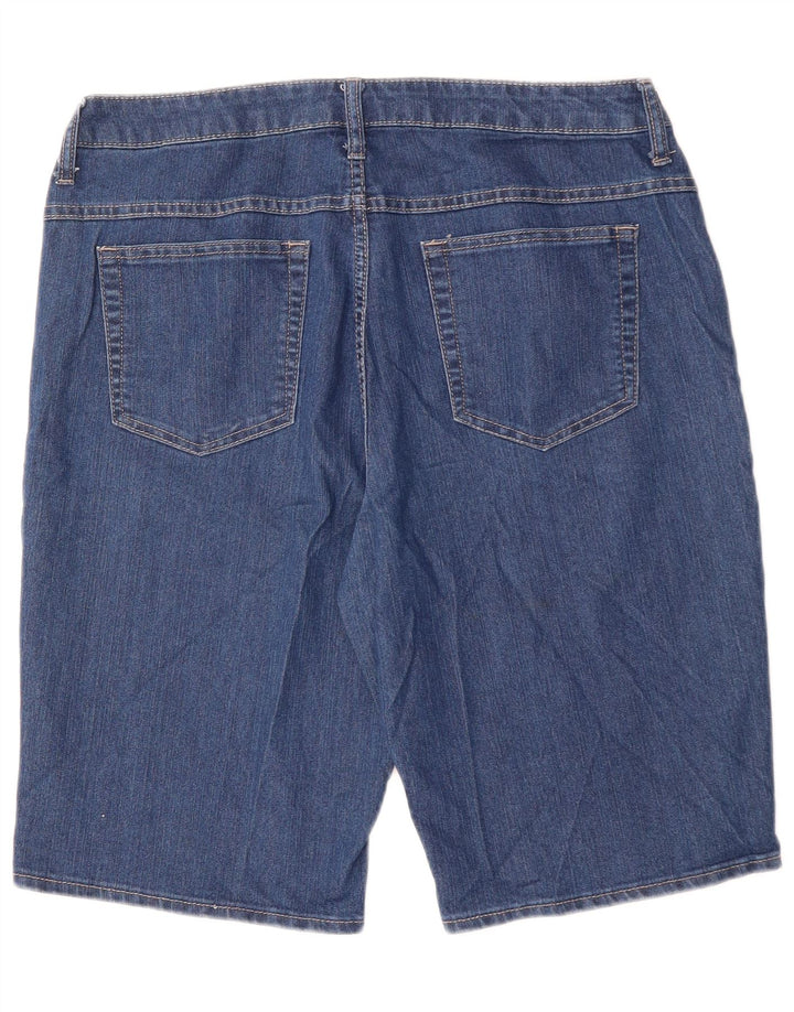 Shorts jeans femininos LEE Riders US 14 XL W34 azul algodão