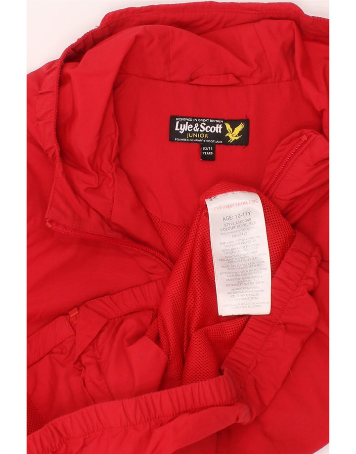 Jaqueta de chuva com capuz para meninos Lyle & Scott 10-11 anos poliéster vermelho