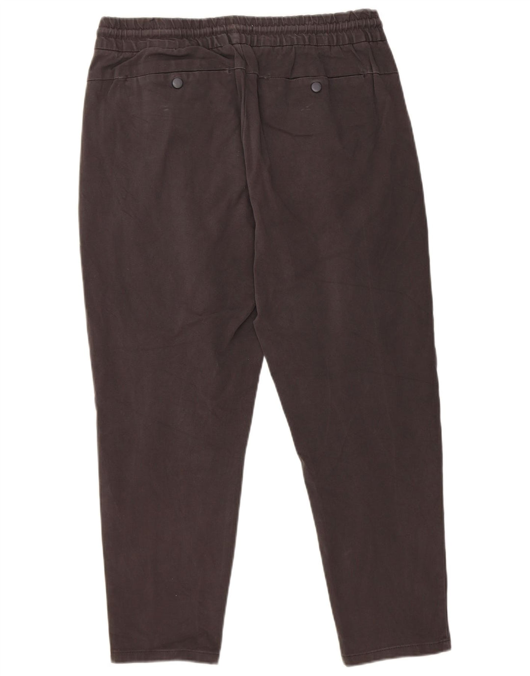 Zara Calça masculina cortada com pegged W32 L25 algodão cinza