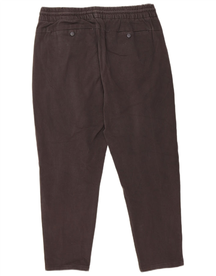 Zara Calça masculina cortada com pegged W32 L25 algodão cinza