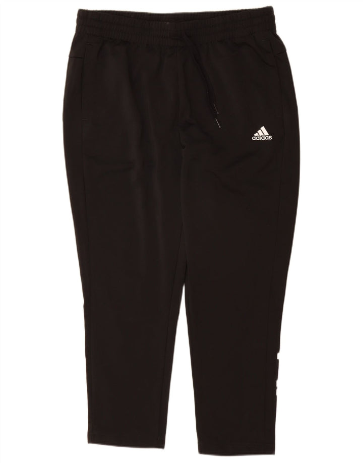 Calça de treino feminina ADIDAS UK 16/18 grande poliéster preto