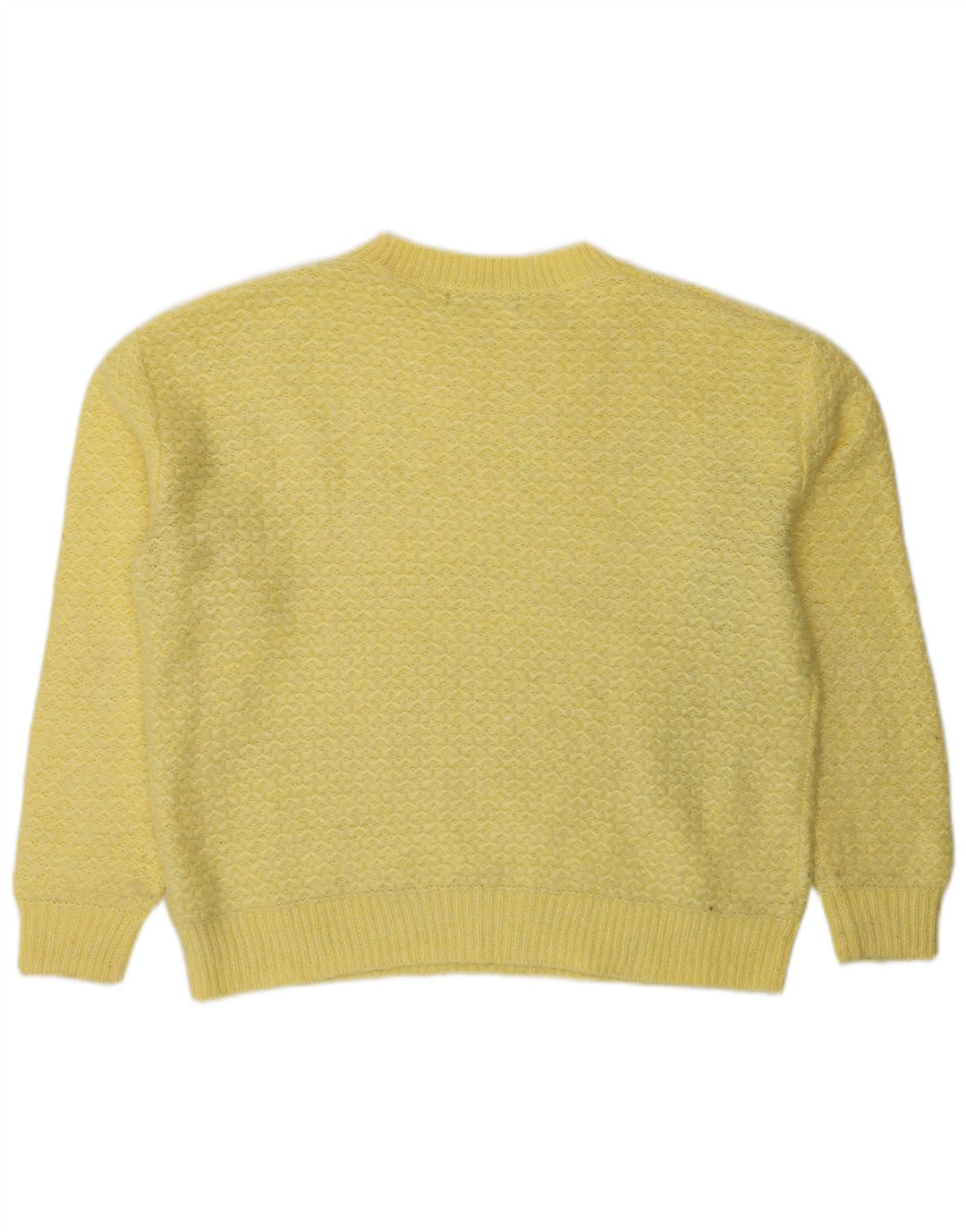Suéter feminino Marks & Spencer com gola redonda Reino Unido 14 acrílico amarelo médio