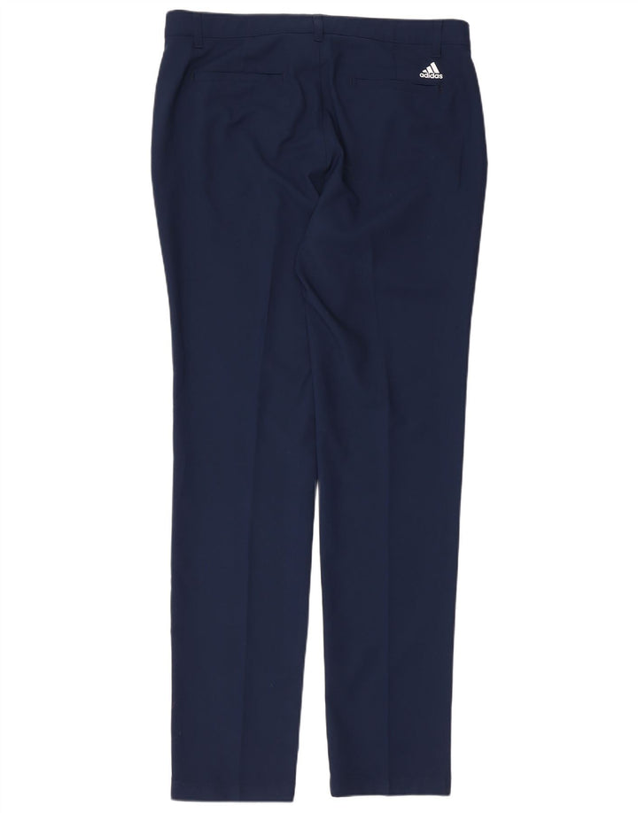 Adidas Mens Slim Chino Calças W34 L34 Azul Marinho Poliéster