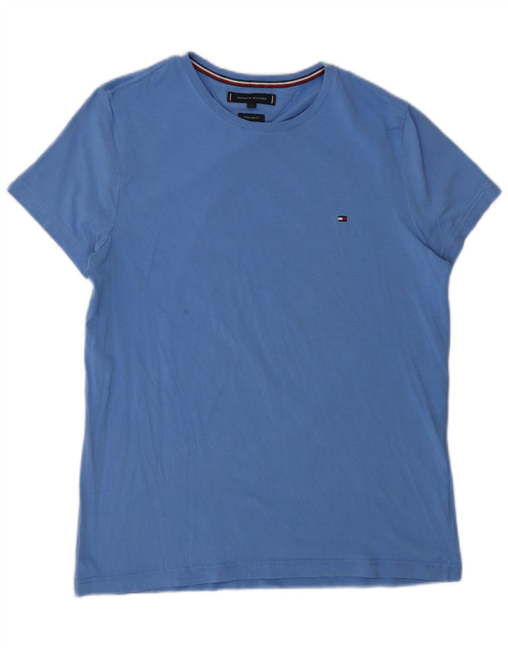 Tommy Hilfiger Mens Extra Slim Camiseta Top Grande Algodão Azul