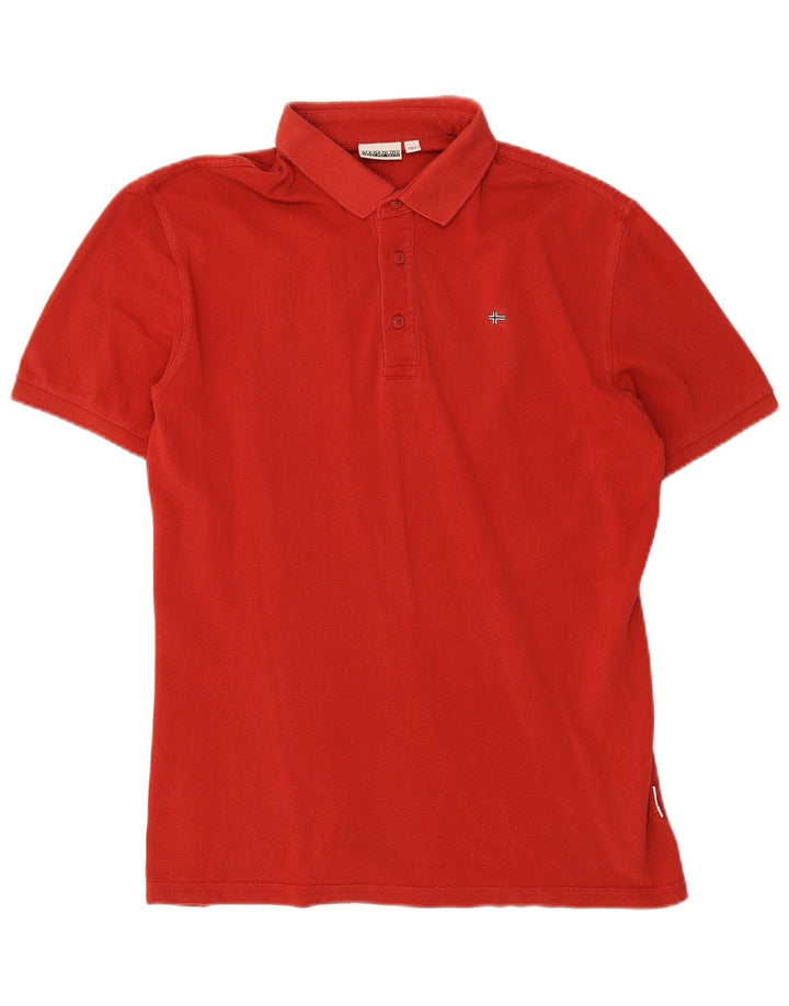 Camisa polo masculina Napapijri grande algodão vermelho