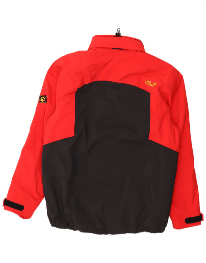 Jaqueta de chuva masculina Jack Wolfskin Reino Unido 44/46 XL vermelho colorblock poliamida