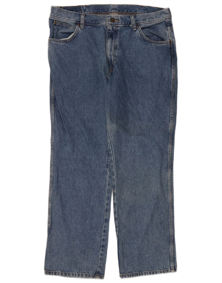 Wrangler masculino regular fit jeans reto W38 L30 algodão azul