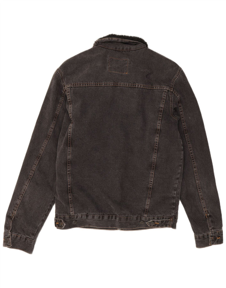 Jaqueta jeans Zara masculina Sherpa Reino Unido 38 cinza médio
