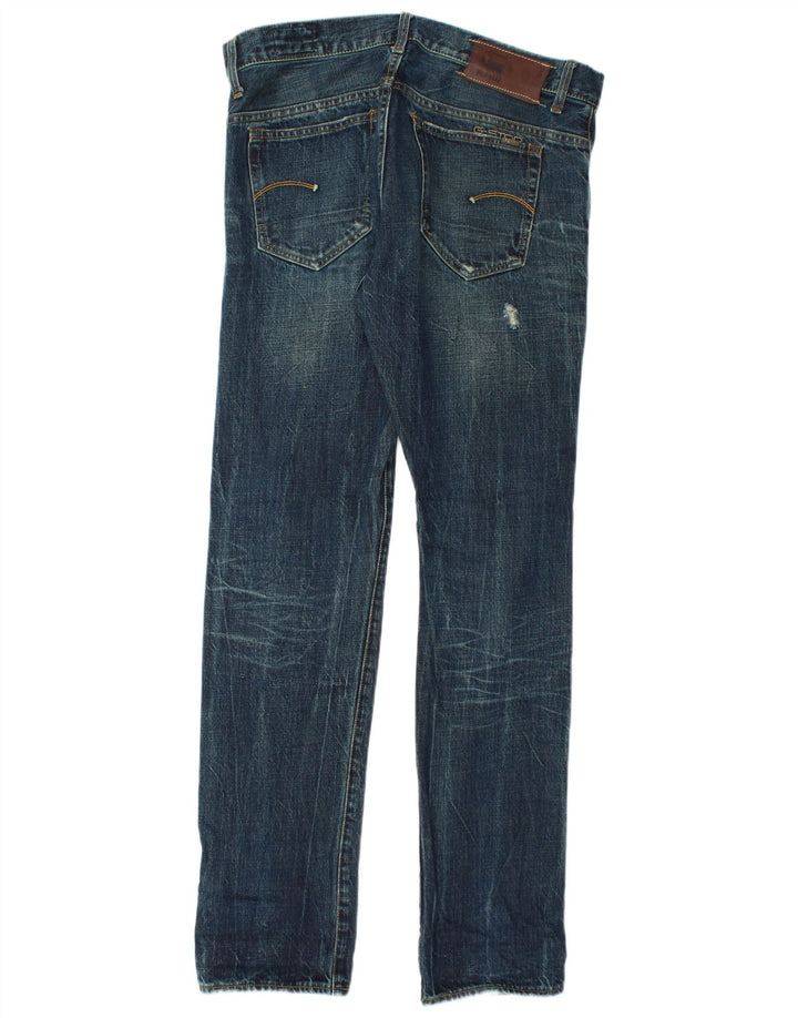 Calça jeans slim masculina G-Star desgastada W33 L34 algodão azul