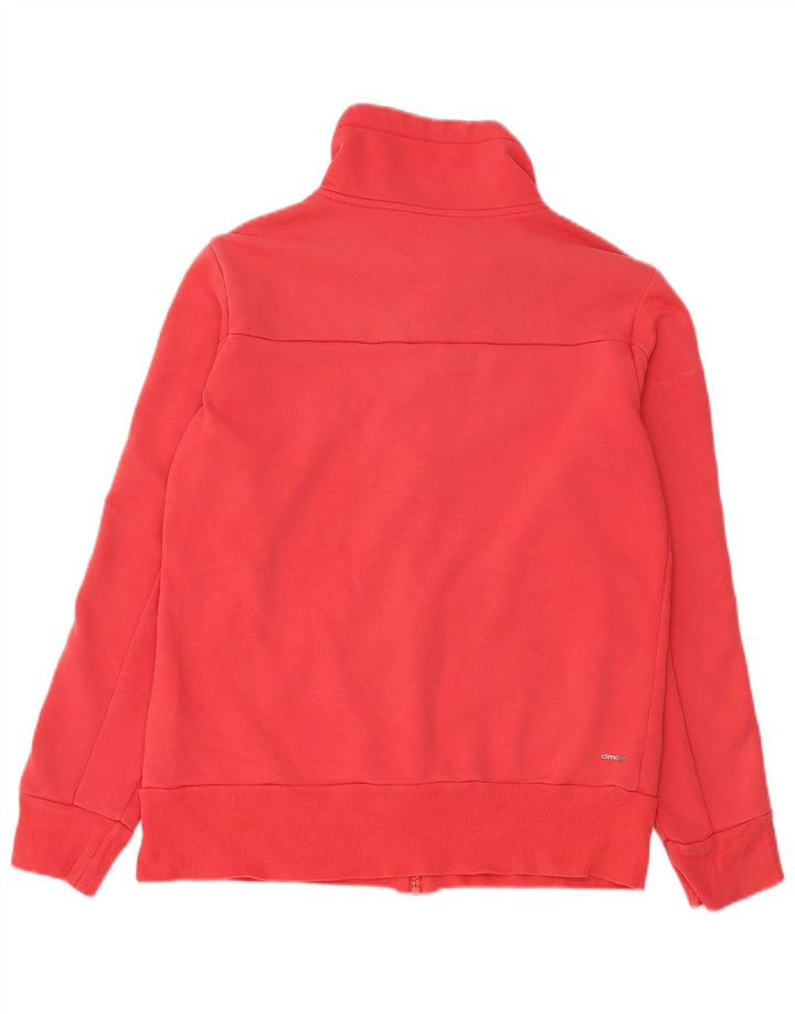 Adidas Womens Climalite Tracksuit Top Jacket UK 12/14 Médio Vermelho