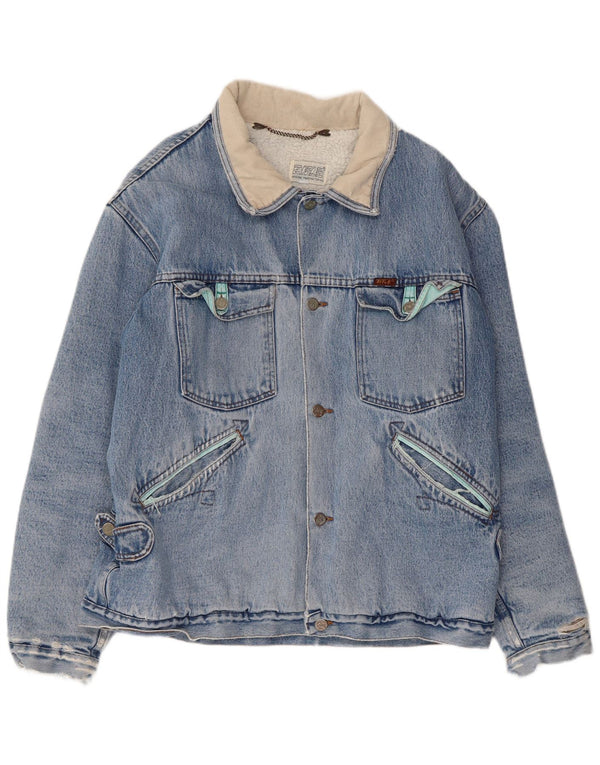 Jaqueta jeans masculina RIFLE Sherpa UK 38 azul médio