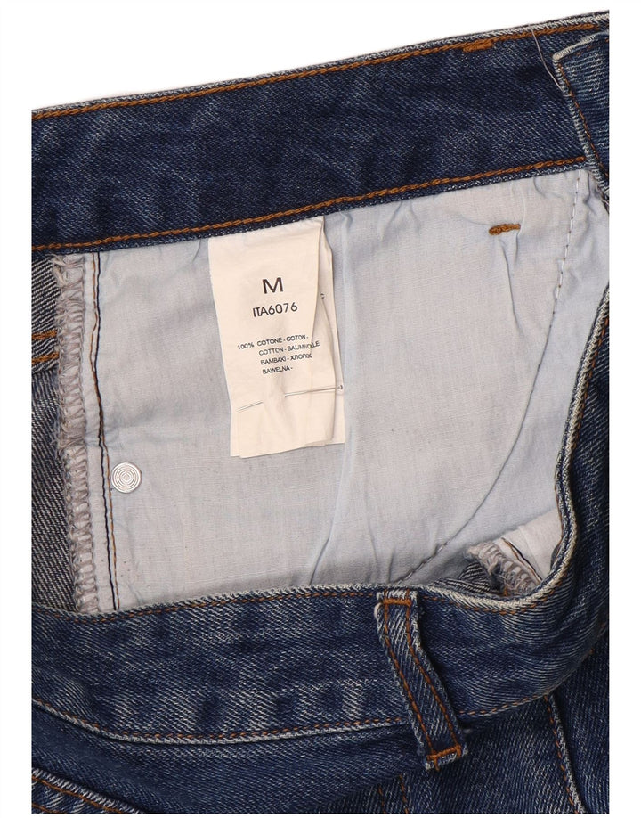 Mini saia jeans feminina vintage médio W28 algodão azul