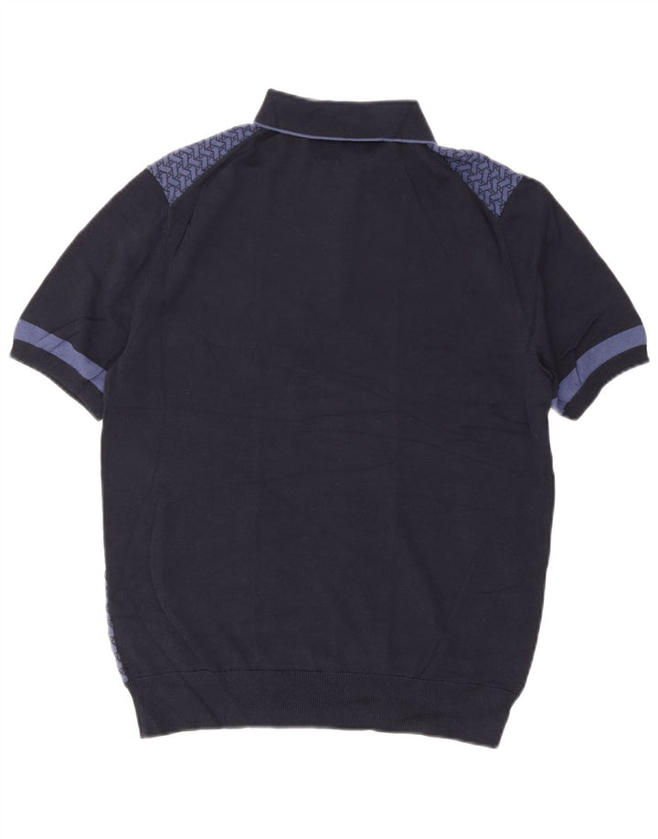 Suéter masculino Marks & Spencer Autograph com gola polo azul marinho médio