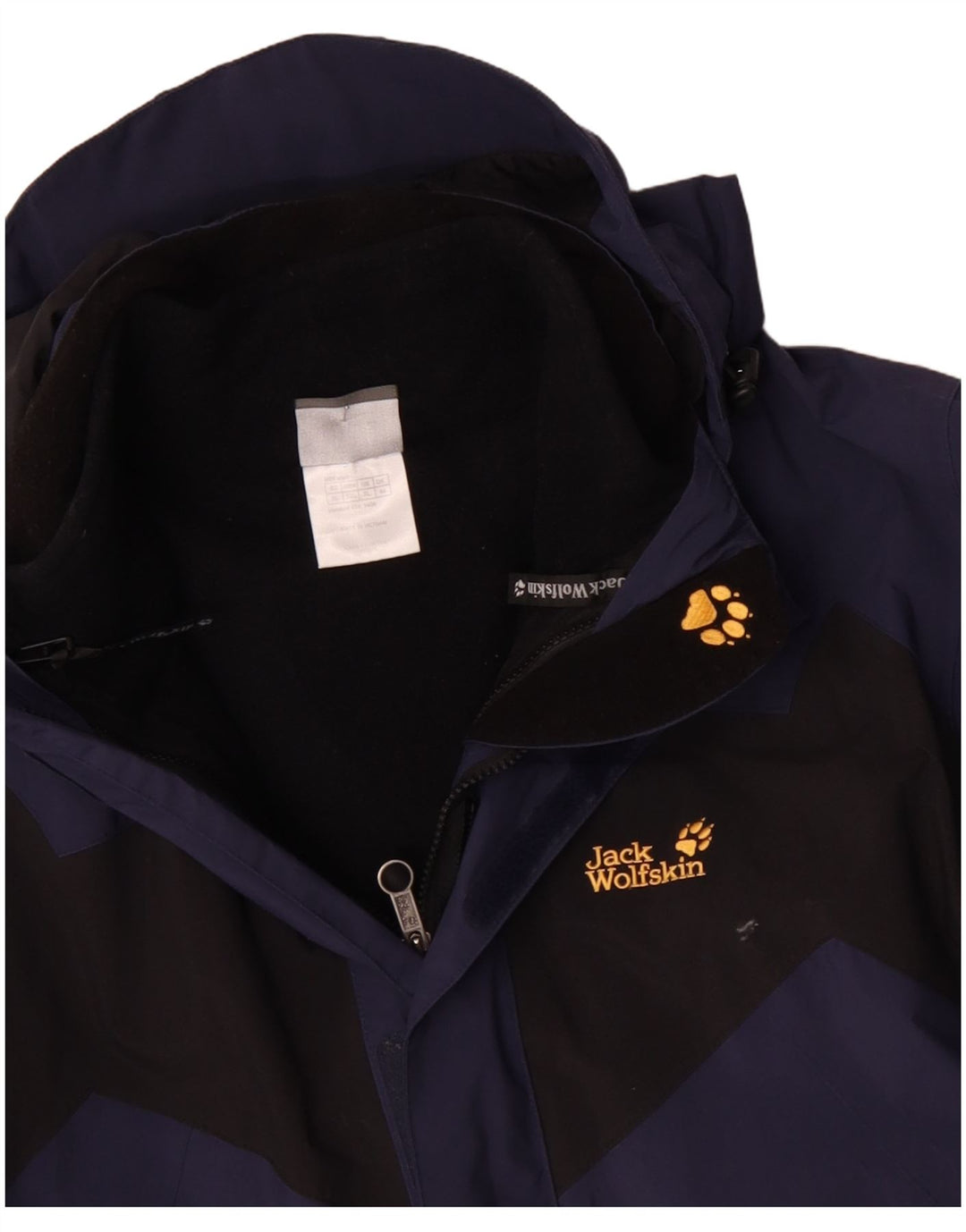 Jaqueta corta-vento masculina JACK WOLFSKIN com capuz UK 44 2XL azul colorblock