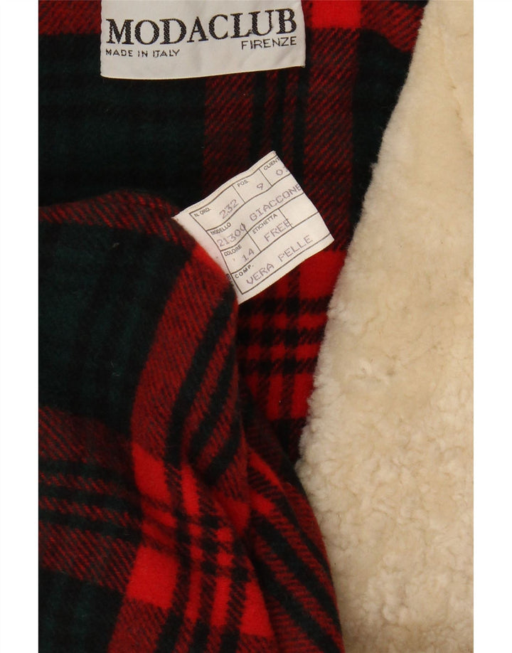 Jaqueta masculina VINTAGE de ajuste solto IT 46 couro colorblock marrom pequeno