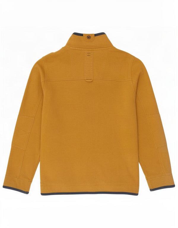 Fat Face Masculino The Airlie Zip Neck Moletom Jumper 2XL Algodão Amarelo