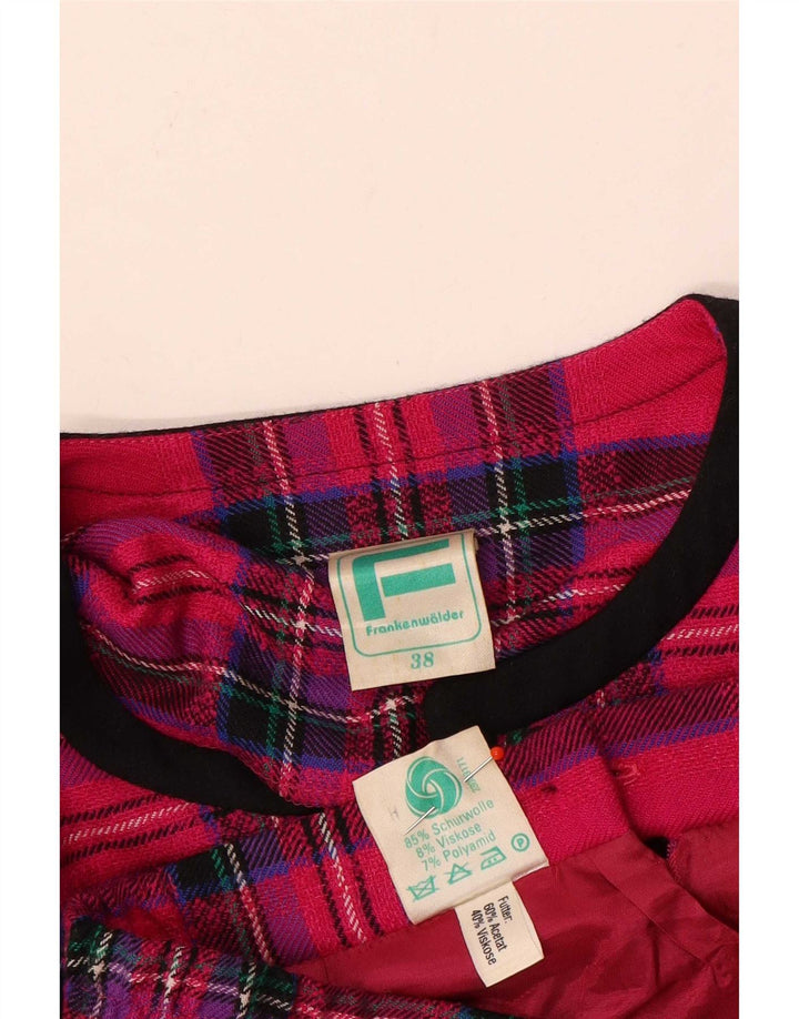 Conjunto de saia feminina Frankenwalder de 2 peças UE 38 médio W26 xadrez rosa