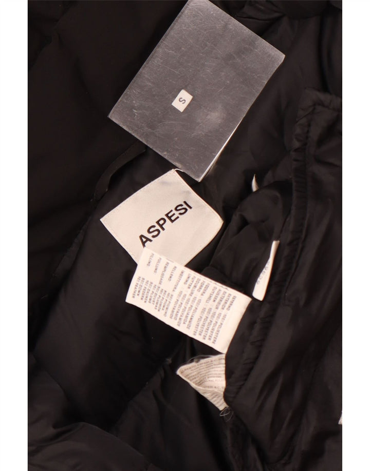 Aspesi Womens Hooded Padded Jacket UK 10 Small Black Polyester