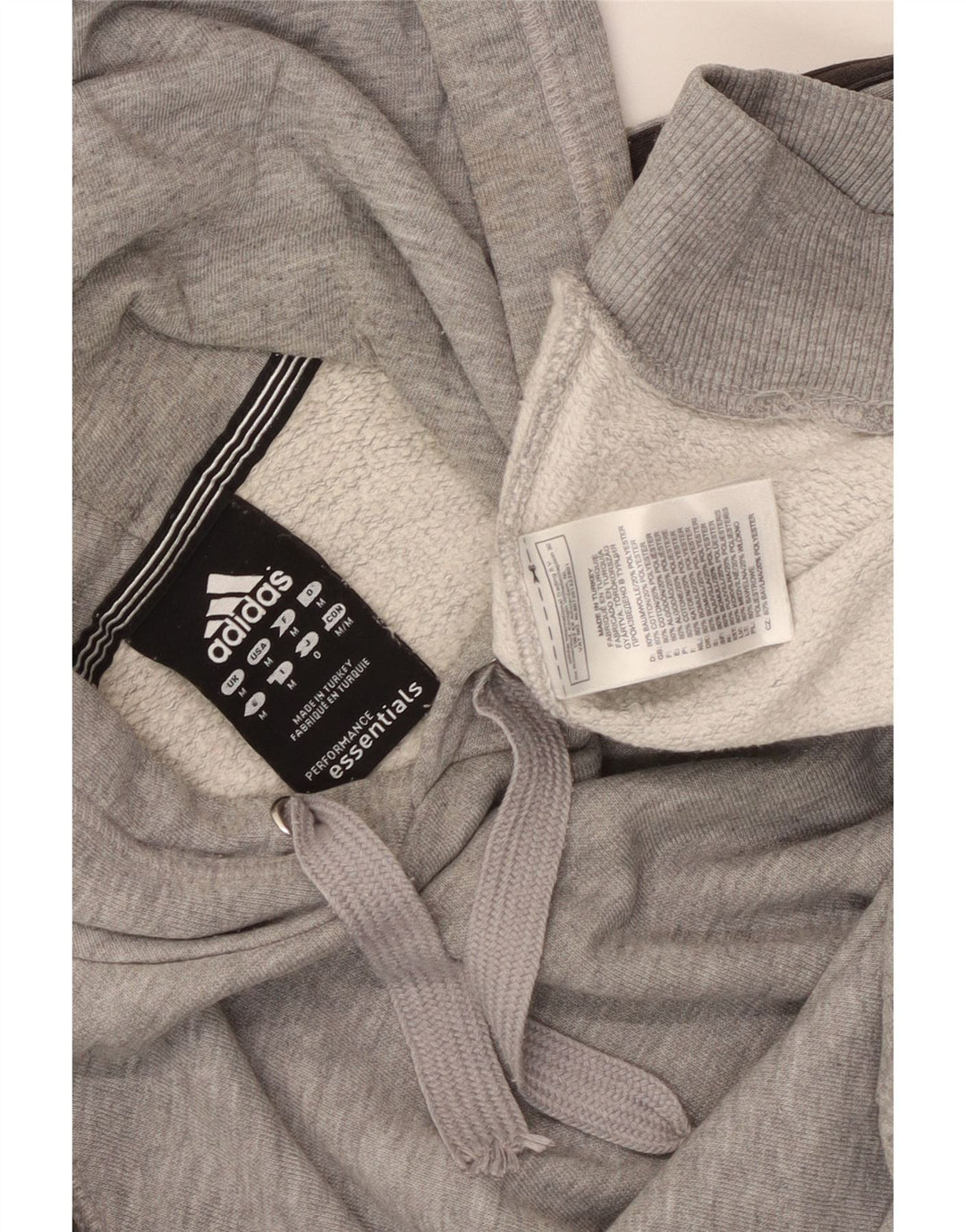 Adidas Mens Hoodie Jumper Médio Cinza Algodão Flecked