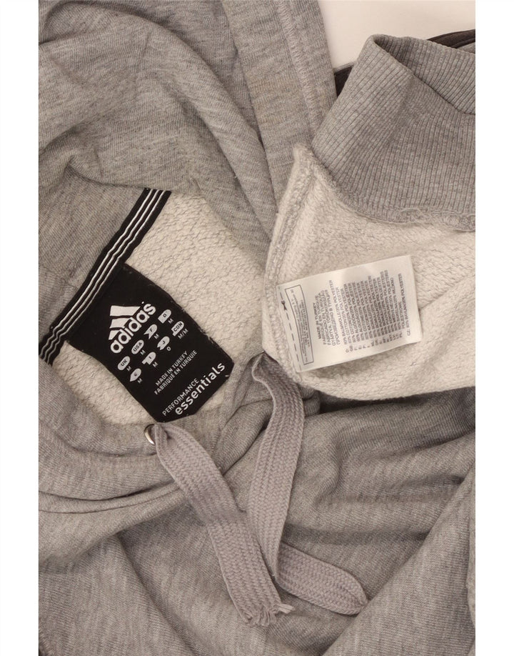 Adidas Mens Hoodie Jumper Médio Cinza Algodão Flecked