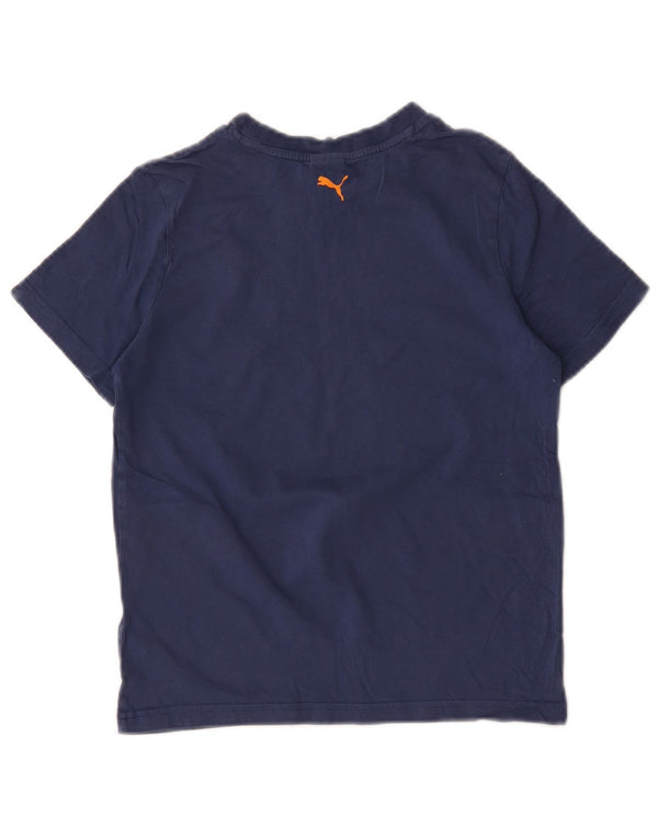 Camiseta Puma Boys Graphic Top 11-12 Anos Azul Marinho Algodão
