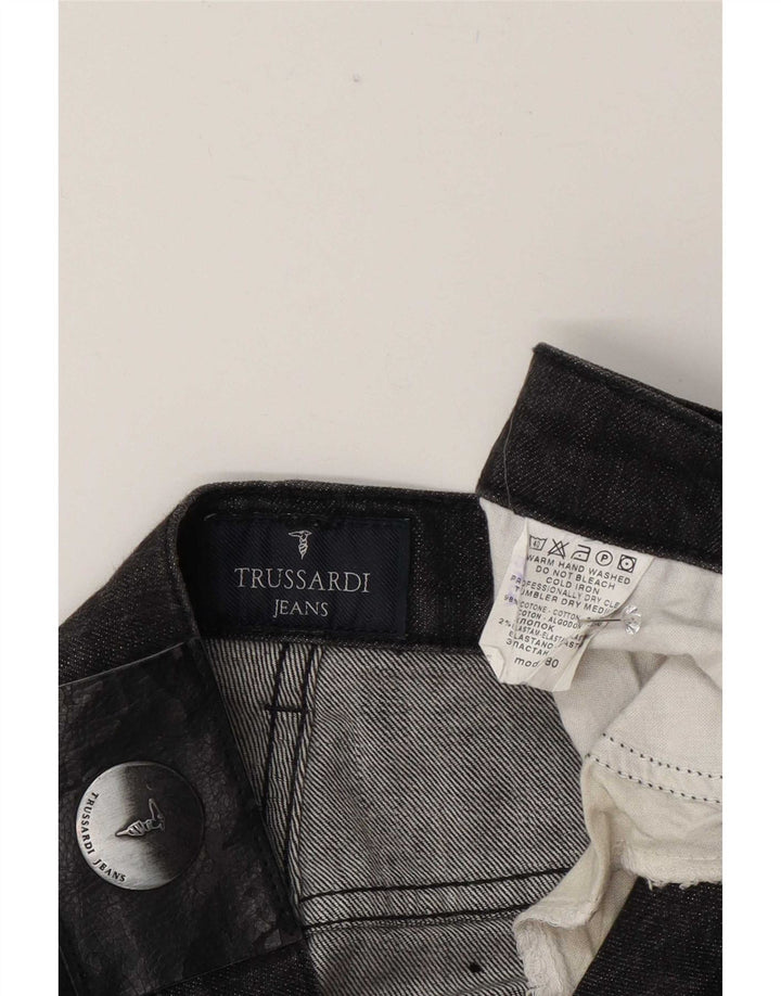 Trussardi Calça jeans reta masculina W34 L33 algodão cinza