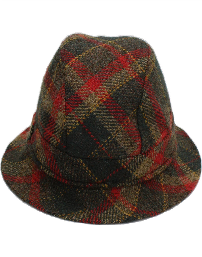 AVOCA Mens Homburg Hat Small Green Plaid New Wool Classic Vintage Avoca and Second-Hand Avoca from Messina Hembry 