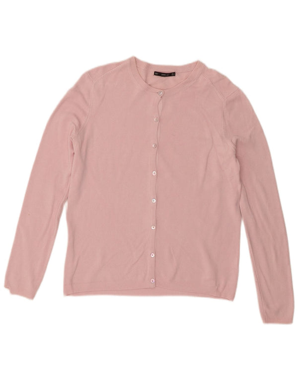 Suéter cardigã feminino Zara Reino Unido 12 rosa médio