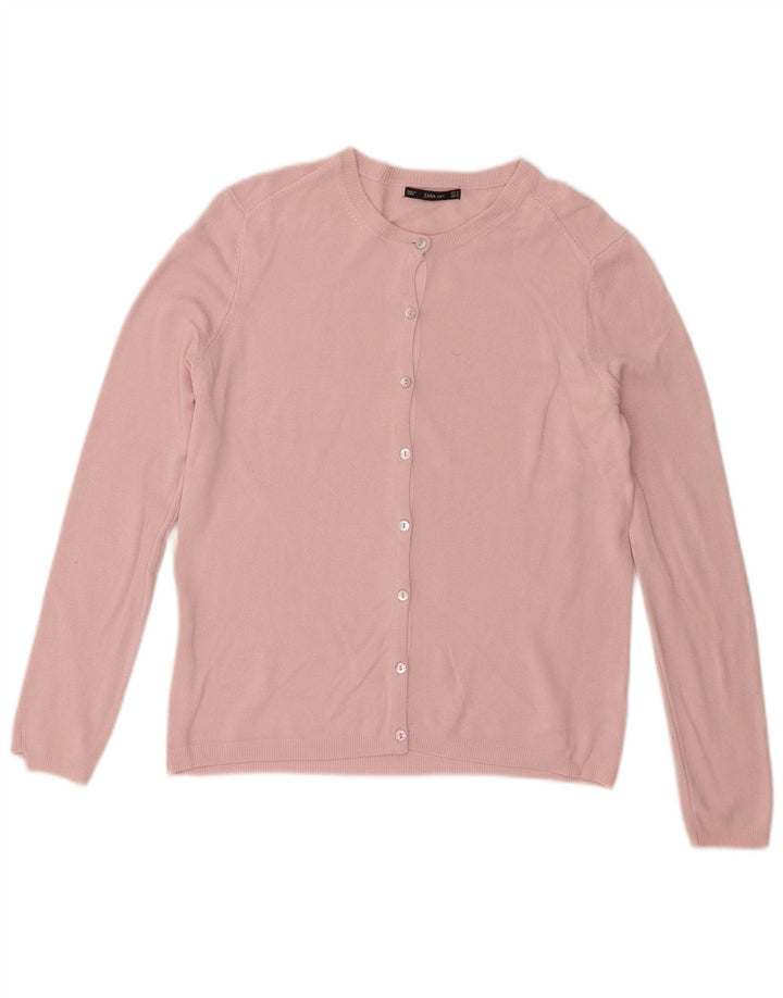 Suéter cardigã feminino Zara Reino Unido 12 rosa médio