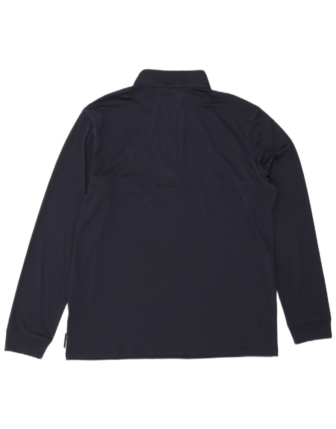 Dkny Mens Zip Neck Pulôver Treino Top XL Azul Marinho Colourblock