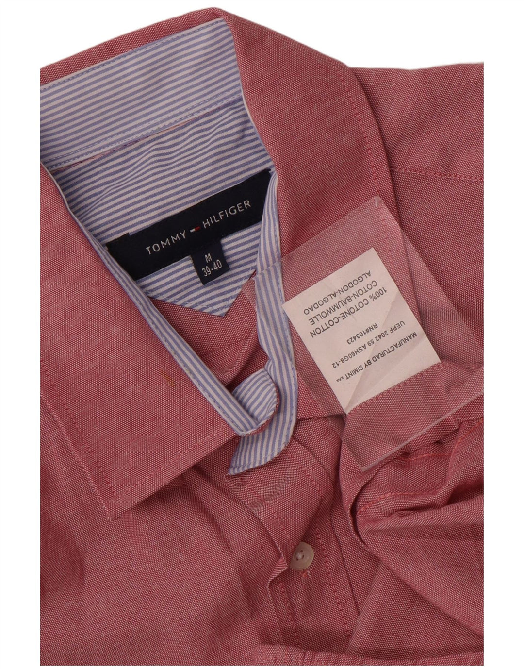 Camisa masculina Tommy Hilfiger tamanho 39/40 algodão vermelho médio