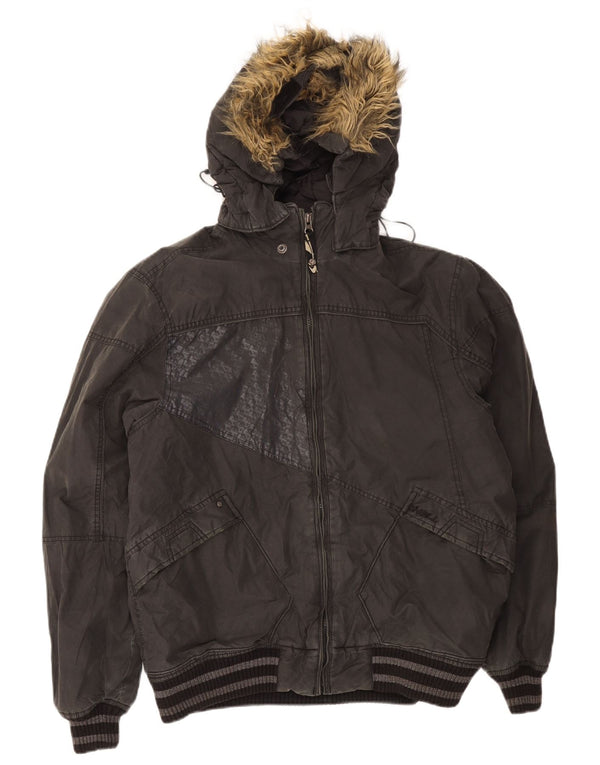 Jaqueta masculina O'Neill com capuz Bomber Racer Reino Unido 40 grande algodão preto