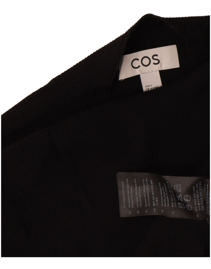 Suéter feminino Cos com gola tartaruga e gola redonda UK 10 pequeno preto poliamida