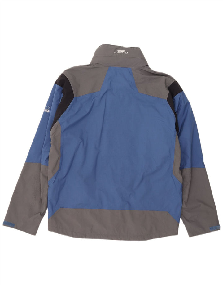Jaqueta de chuva masculina com capuz SALEWA EU 50 grande azul colorblock poliamida