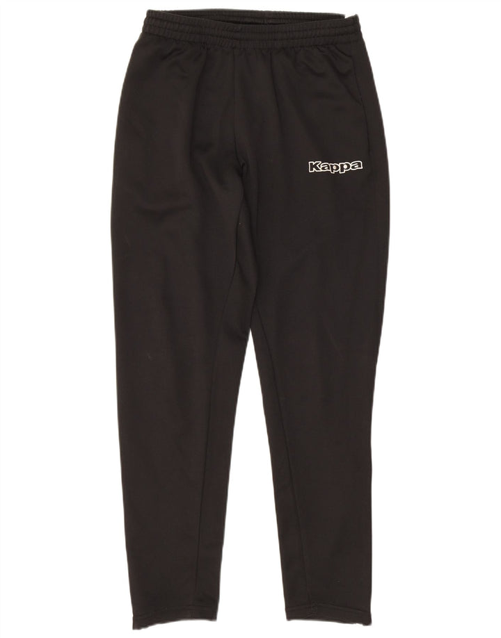 Calça de treino masculina Kappa pequena preta de poliéster