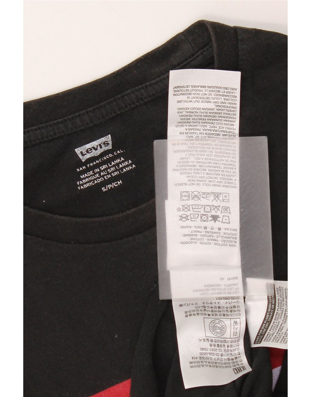 Camiseta gráfica masculina Levi's Top pequeno algodão preto