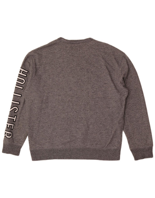 Hollister masculino gráfico moletom jumper XL algodão cinza