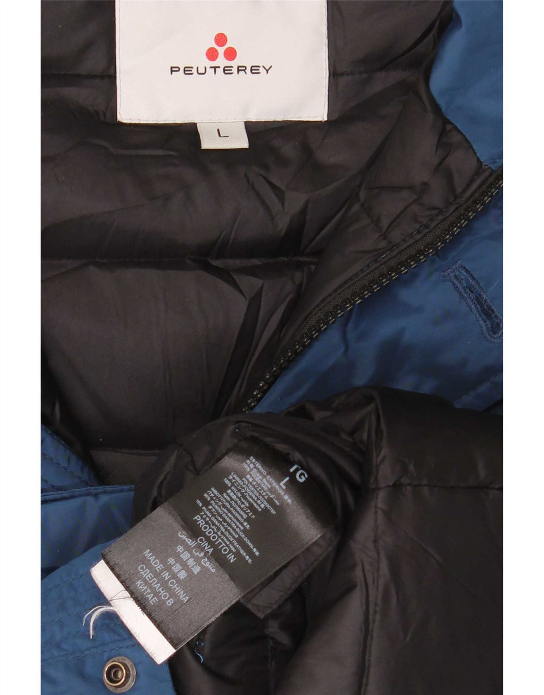 Jaqueta parka feminina acolchoada com capuz PEUTEREY Reino Unido 14 grande poliéster azul
