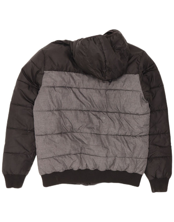 Jaqueta masculina acolchoada com capuz Ellesse UK 40 grande poliamida preta colorblock