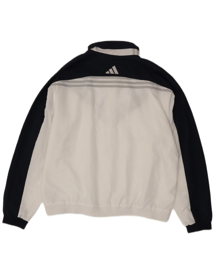 Adidas Mens Tracksuit Top Jacket UK 44/46 Grande Branco Colorblock Poliéster