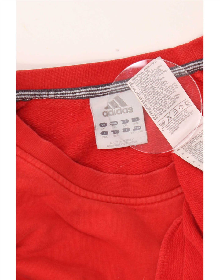 Adidas Mens Moletom Jumper 2XL Algodão Vermelho