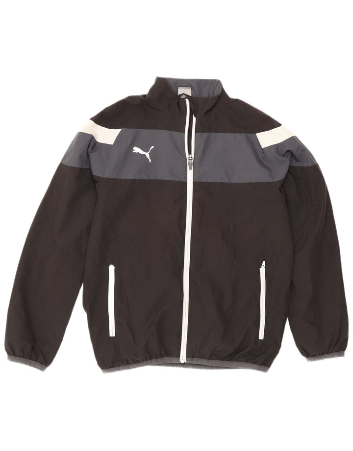 Jaqueta Puma Meninos Treino Top 11-12 Anos Preto Colorblock Poliéster