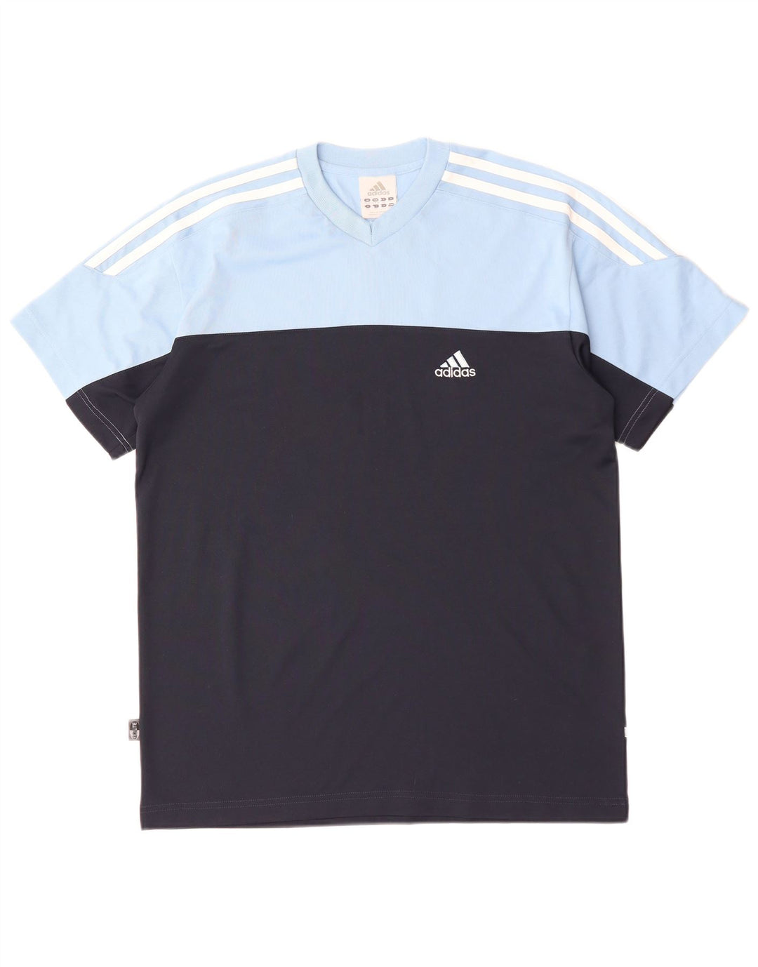 Camiseta masculina ADIDAS UK 34/36 pequena azul colorblock algodão