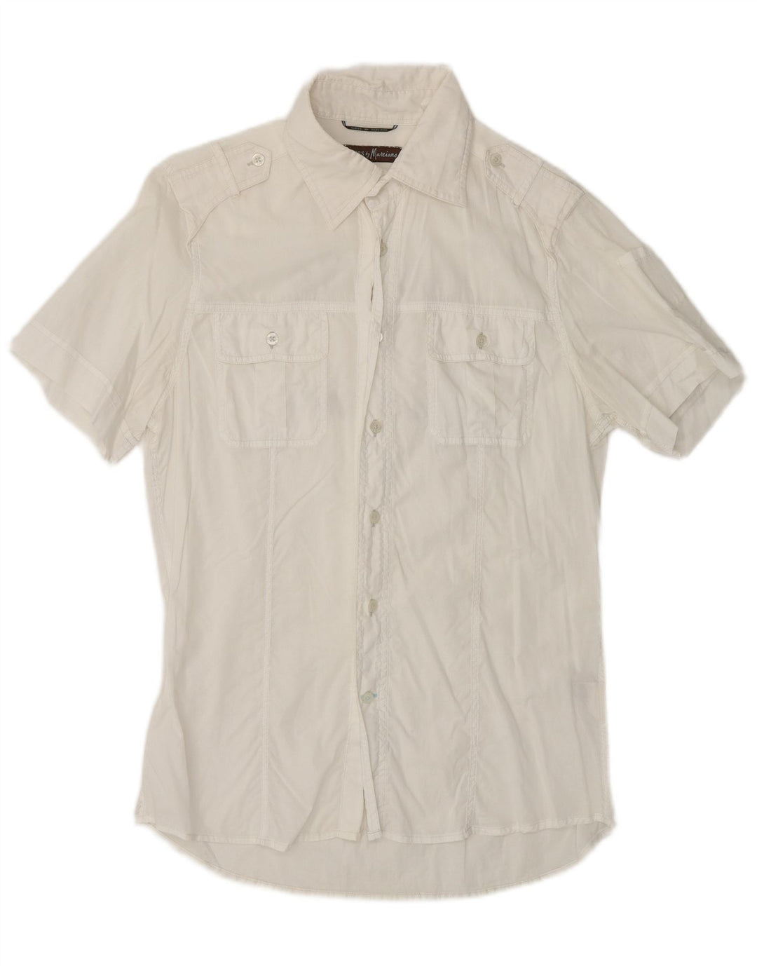 Camisa masculina gráfica de manga curta GUESS pequena de algodão branco