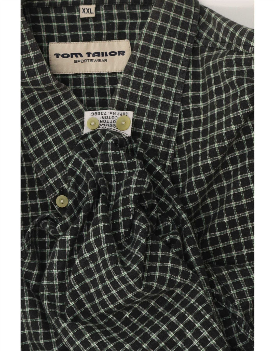 Camisa masculina Tom Tailor 2XL algodão xadrez verde