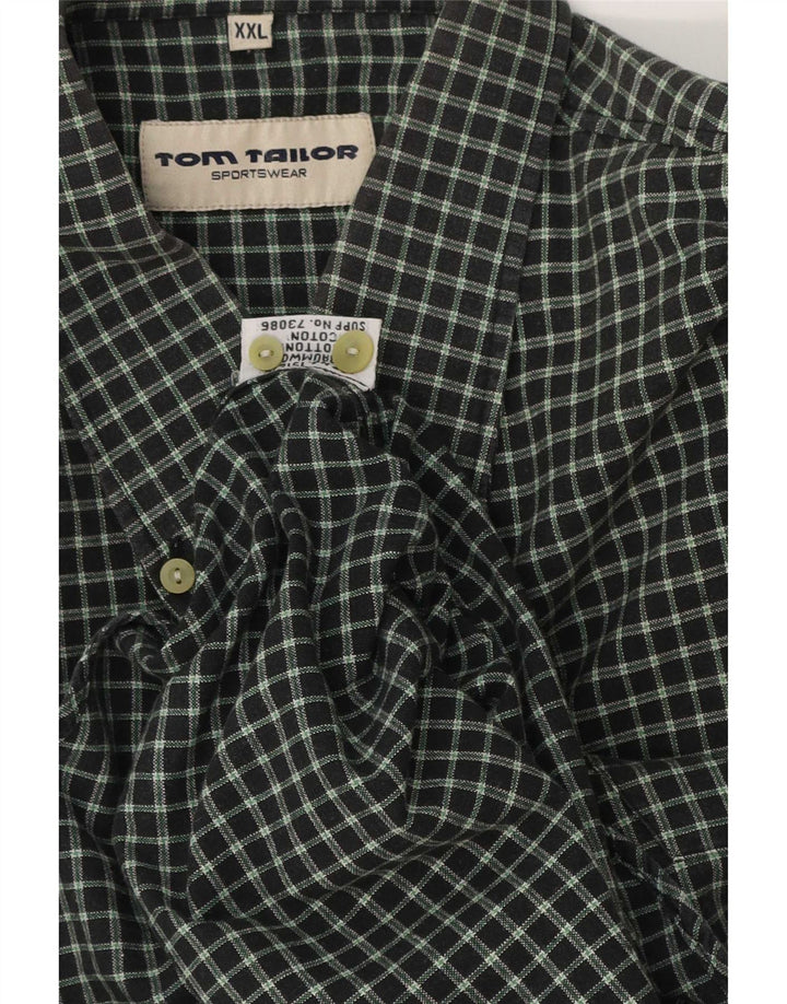 Camisa masculina Tom Tailor 2XL algodão xadrez verde