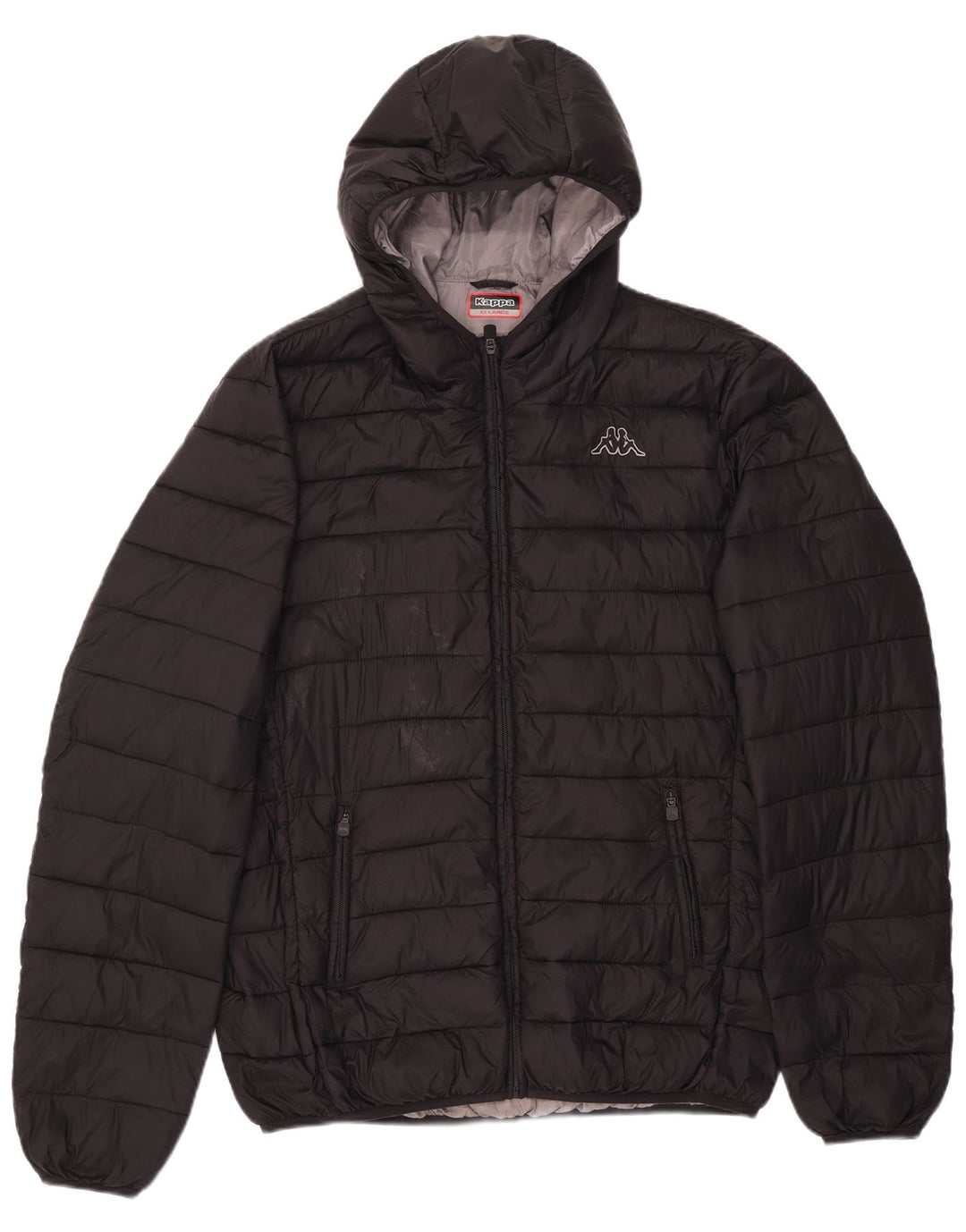 Jaqueta masculina acolchoada com capuz Kappa UK 44 2XL poliamida preta