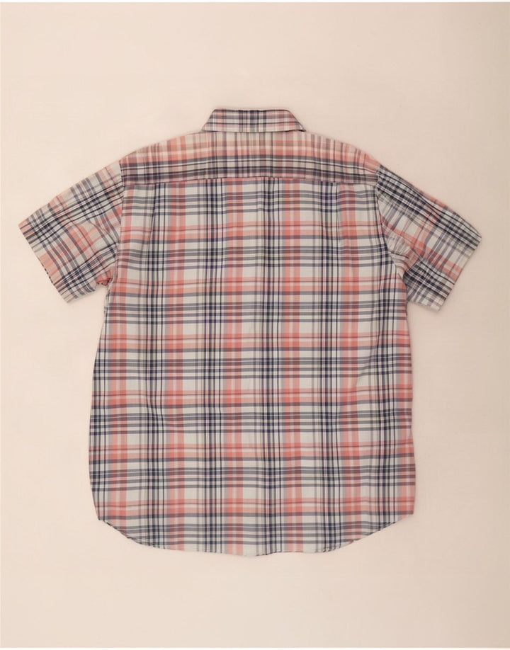 Camisa masculina de manga curta Nautica grande algodão xadrez multicolorido