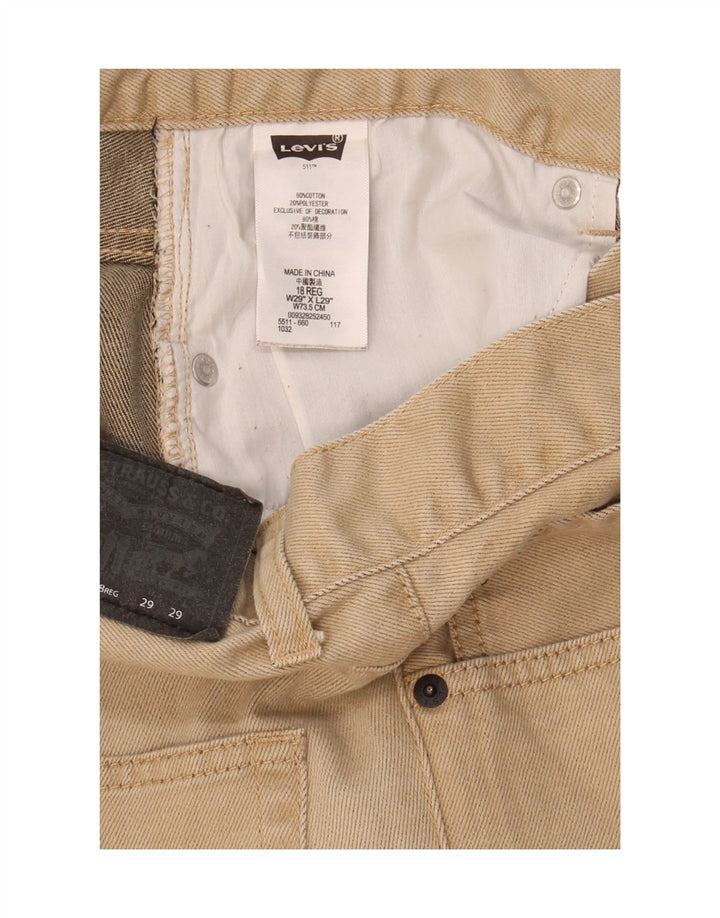 LEVI'S Boys 511 Slim Jeans 15-16 Years W29 L29 Beige Cotton Vintage Levi's and Second-Hand Levi's from Messina Hembry 