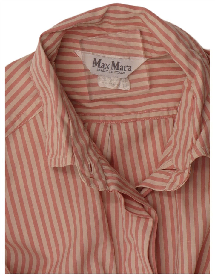 Camisa formal feminina Max Mara UK 16 listra rosa grande
